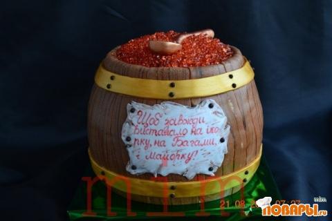 Торт бочонок пива кремовый