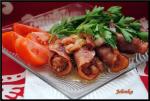 Рулетики из ветчины с рубленым мясом