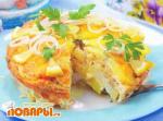 Картофельная запеканка с рыбой и свининой