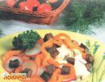 Салат из редиса с печенью