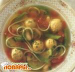Овощной суп с фрикадельками из мяса индейки