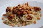 Спагетти с фасолью и овощами