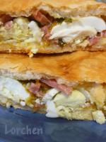 Пирог с ветчиной, яйцом и сыром