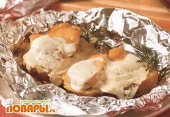 Курица с картофелем и сыром