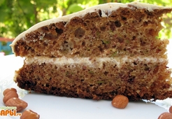 Пирог с кабачками и сметанным кремом