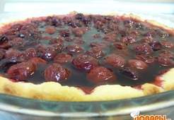 Вишневый пирог из творожного теста