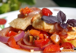 Пангасиус с овощами