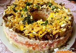 Рецепт: Салат "Грибное колечко"