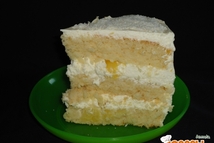 Шаг 7: И разрезик: кокосовый бисквит + …