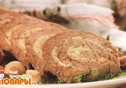 Рецепт: Печеночный рулет с петрушкой