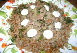 Рецепт: Куриная печень с луком