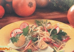 Рецепт: Салат из сыра и редиса