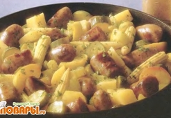 Сосиски с овощами