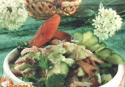 Рецепт: Салат грибной с курицей