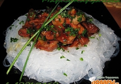 Куриные желудки с фунчозой