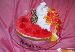 Рецепт: Романтический десерт "Птица любви"