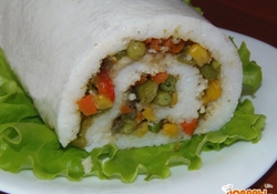 Рецепт: Рисово-овощной рулет