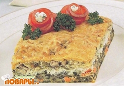 Пирог с рыбой и сыром