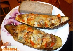 Рецепт: Баклажановые лодочки