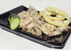 Рецепт: Курочка с шампиньонами