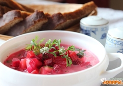 Рецепт: Постный холодный борщ (холодник, еврейский борщ)