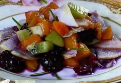 Грушевый салат с персиками по-узбекски