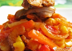 Рецепт: Курица с овощами "Мексикана дрим"