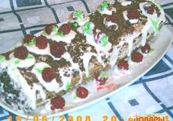 Рецепт: Шоколадно-малиновый рулет