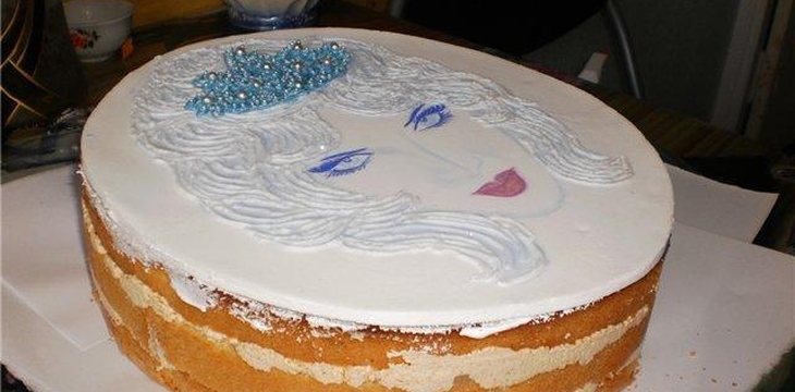 Шаг №2 Торт "Снежная королева в волшебном зеркале" от natasha41