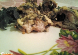 Рецепт: Пеленгас запеченный с зеленью в сметане