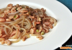 Рецепт: Салат с Ширатаки и креветками (Диета Дюкан). ЧБ