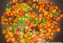 Картошка (батат), жаренная с пореем