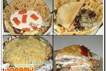 Шаг 4: Сверху блин. На него грибную …