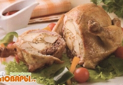 Курица, фаршированная яблоками