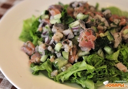 Рецепт: Рыбный салат (Диета Дюкан). Ч-Б/О