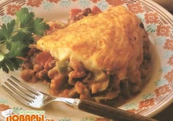 Рецепт: Фасолевая запеканка с картофельным кремом