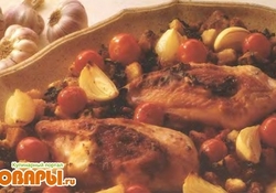 Рецепт: Грудки индейки с чесночным пюре