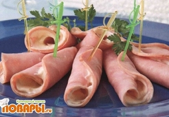 Рулетики из ветчины