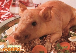 Рецепт: Поросенок с гречневой кашей