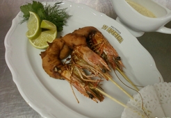 Тигровые креветки с острым соусом