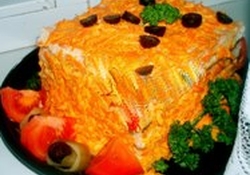 Рецепт: Закусочный торт из курицы