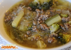 Рецепт: Суп с рисовой лапшой «по-Китайски»