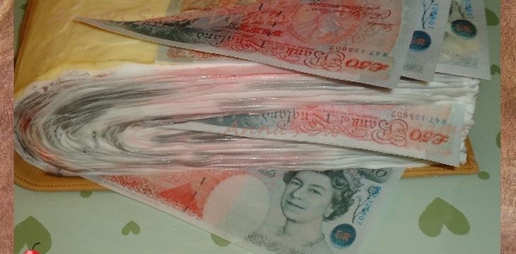 Шаг №8 МК Торт Кошелек с деньгами от Annula