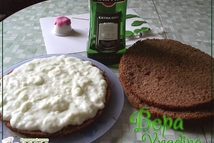 Шаг 1: Бисквит:растопить масло, добавить остальные ингридиенты, …