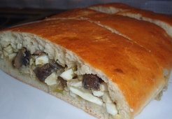 Кулебяка с капустой и грибами