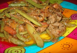 Мясо со спаржевой фасолью