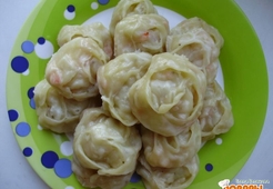 Постные манты с картофельно-овощной начинкой