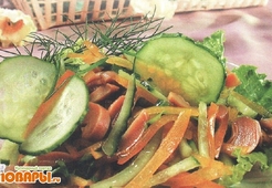 Салат из шампиньонов и свежих огурцов