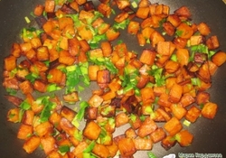Рецепт: Картошка (батат), жаренная с пореем