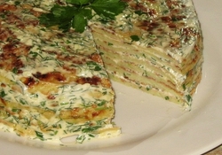 Рецепт: Кабачковый торт "Пикантный"